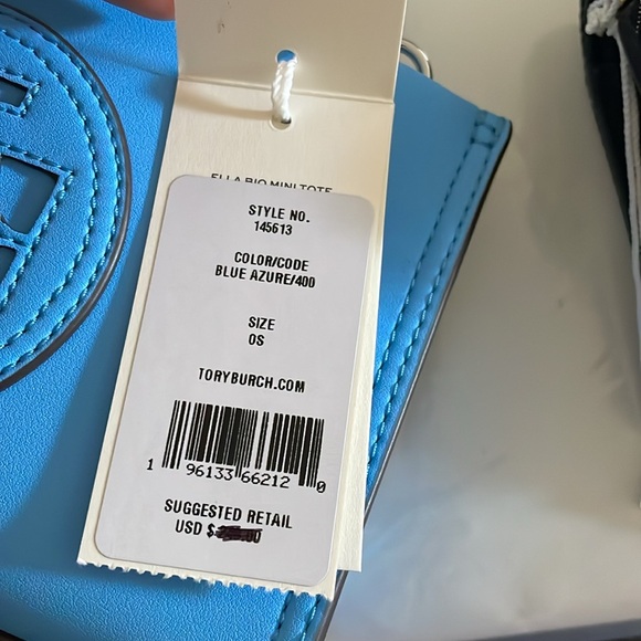 New✨authentic tory burch Ella bio mini tote (blue azure) crossbody 145613 - Picture 15 of 15